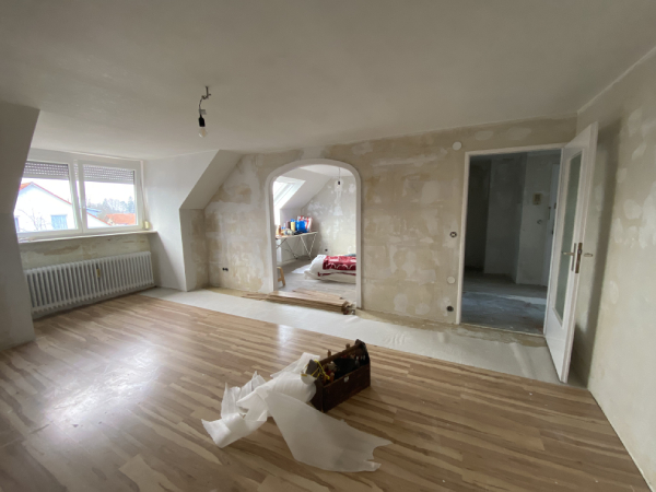 Wohnung in Stuttgart während Malerarbeiten von Maler Lehner, Stuttgart West